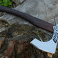Custom Gift Viking Axe, Hatchet, Hand Forged Carbon Steel Viking Axe With Ash Wood Shaft, Viking Bearded Axe, Battle Axe, Best Gift
