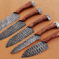 Custom Handmade Chef Knives Set / Kitchen Knives Set / 5Pcs Chef Set / Damascus Blades Chef Knives Set / BBQ Knives Set / Best gift item / Mother Day Gift / Professional Chef For Gift
