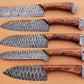 Custom Handmade Chef Knives Set / Kitchen Knives Set / 5Pcs Chef Set / Damascus Blades Chef Knives Set / BBQ Knives Set / Best gift item / Mother Day Gift / Professional Chef For Gift