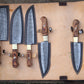 Custom Handmade Chef Knives Set / Kitchen Knives Set / 5Pcs Chef Set / Damascus Blades Chef Knives Set / BBQ Knives Set / Best handmade gift item / Mother Day Gift / Professional Chef For Gift