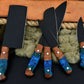 Custom Handmade Chef Knives Set / Kitchen Knives Set / 5Pcs Chef Set / Black Coated Blades Chef Knives Set / BBQ Knives Set / Best gift item / Mother Day Gift / Professional Chef For Gift