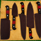 Custom Handmade Chef Knives Set / Kitchen Knives Set / 5Pcs Chef Set / Black Coated Blades Chef Knives Set / BBQ Knives Set / Best gift item / Mother Day Gift / Professional Chef For Gift