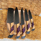 Custom Handmade Chef Knives Set / Kitchen Knives Set / 5Pcs Chef Set / Black Coated Blades Chef Knives Set / BBQ Knives Set / Best gift item / Mother Day Gift / Professional Chef For Gift