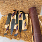 Custom Handmade Chef Knives Set / Kitchen Knives Set / 5Pcs Chef Set / Black Coated Blades Chef Knives Set / BBQ Knives Set / Best gift item / Mother Day Gift / Professional Chef For Gift