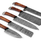 Custom Handmade Chef Knives Set / Kitchen Knives Set / 5Pcs Chef Set / Damascus Blades Chef Knives Set / BBQ Knives Set / Best handmade gift item / Mother Day Gift / Professional Chef For Gift