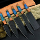 Custom Handmade Chef Knives Set / Kitchen Knives Set / 5Pcs Chef Set / Black Coated Blades Chef Knives Set / BBQ Knives Set / Best gift item / Mother Day Gift / Professional Chef For Gift