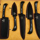 Custom Handmade Chef Knives Set / Kitchen Knives Set / 5Pcs Chef Set / Black Coated Blades Chef Knives Set / BBQ Knives Set / Best gift item / Mother Day Gift / Professional Chef For Gift