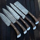 Custom Handmade Chef Knives Set / Kitchen Knives Set / 5Pcs Chef Set / Damascus Blades Chef Knives Set / BBQ Knives Set / Best handmade gift item / Mother Day Gift / Professional Chef For Gift