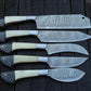 Custom Handmade Chef Knives Set / Kitchen Knives Set / 5Pcs Chef Set / Damascus Blades Chef Knives Set / BBQ Knives Set / Best handmade gift item / Mother Day Gift / Professional Chef For Gift