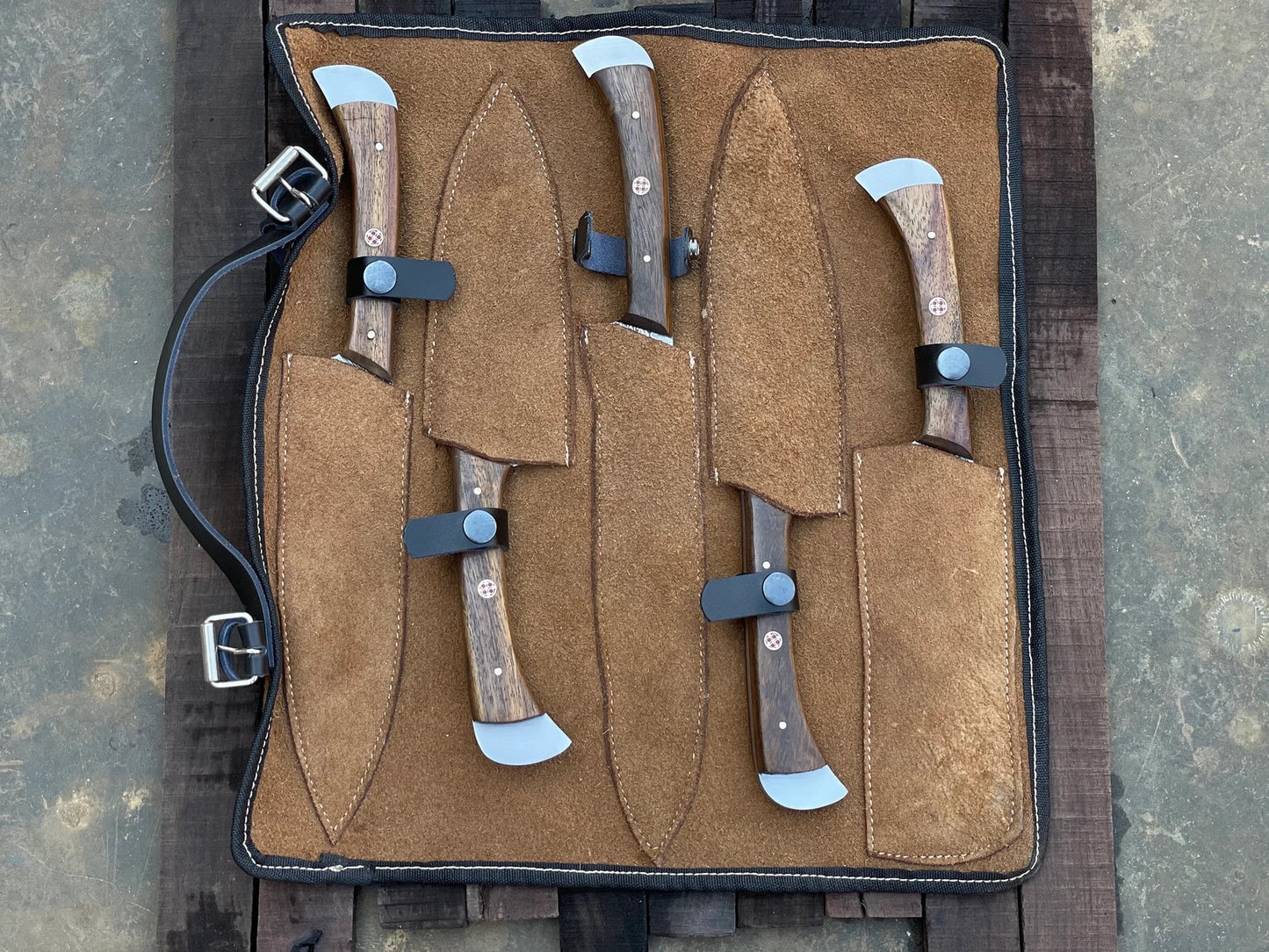 Custom Handmade Chef Knives Set / Kitchen Knives Set / 5Pcs Chef Set / Damascus Blades Chef Knives Set / BBQ Knives Set / Best handmade gift item / Mother Day Gift / Professional Chef For Gift