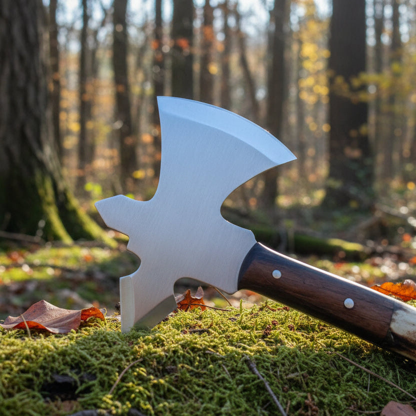 Viking Personalized Axe Throwing Camping hatchet Anniversary Groomsmen Birthday gift for Him, Wedding gift for Husband with Leather Sheath