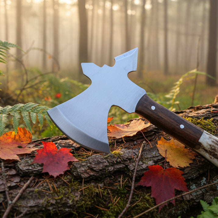 Viking Personalized Axe Throwing Camping hatchet Anniversary Groomsmen Birthday gift for Him, Wedding gift for Husband with Leather Sheath