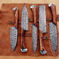 Custom Handmade Chef Knives Set / Kitchen Knives Set / 5Pcs Chef Set / Damascus Blades Chef Knives Set / BBQ Knives Set / Best gift item / Mother Day Gift / Professional Chef For Gift