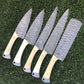 Custom Handmade Chef Knives Set / Kitchen Knives Set / 5Pcs Chef Set / Damascus Blades Chef Knives Set / BBQ Knives Set / Best gift item / Mother Day Gift / Professional Chef For Gift