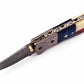 Hand Made Damascus Pocket Knife, Texas Flag Folding Knife, Outdoor Survival Knife With Leather Sheath - Groomsmen Gift, Anniversary Gift
