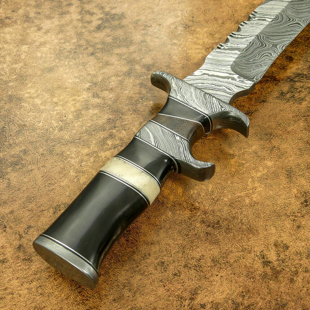 15" Handmade Bowie Knife, Damascus Steel Bowie Knife, Damascus Steel Hunting knife, birthday gift, gift for him, wedding gift, anniversary gift, Thanksgiving gift, valentine Gift