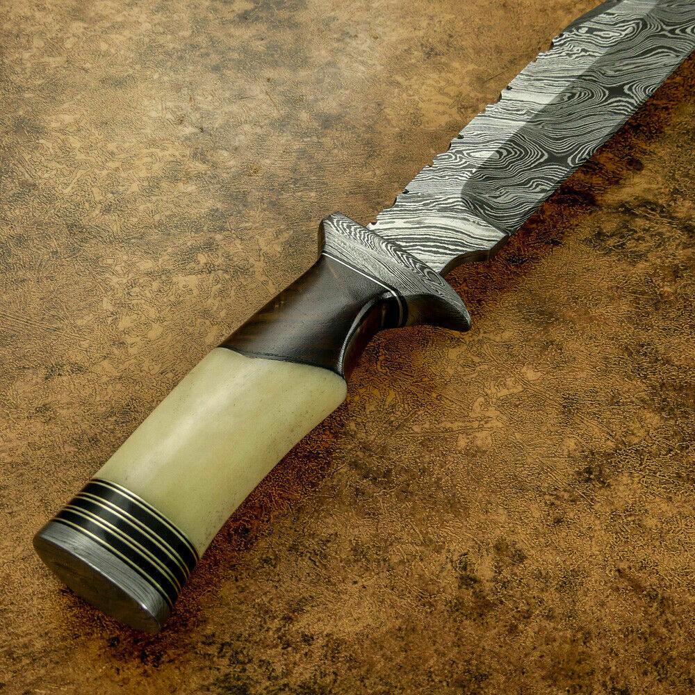 17" Handmade Bowie Knife, Damascus Steel Bowie Knife, Damascus Steel Hunting knife, birthday gift, gift for him, wedding gift, anniversary gift, Thanksgiving gift, valentine Gift