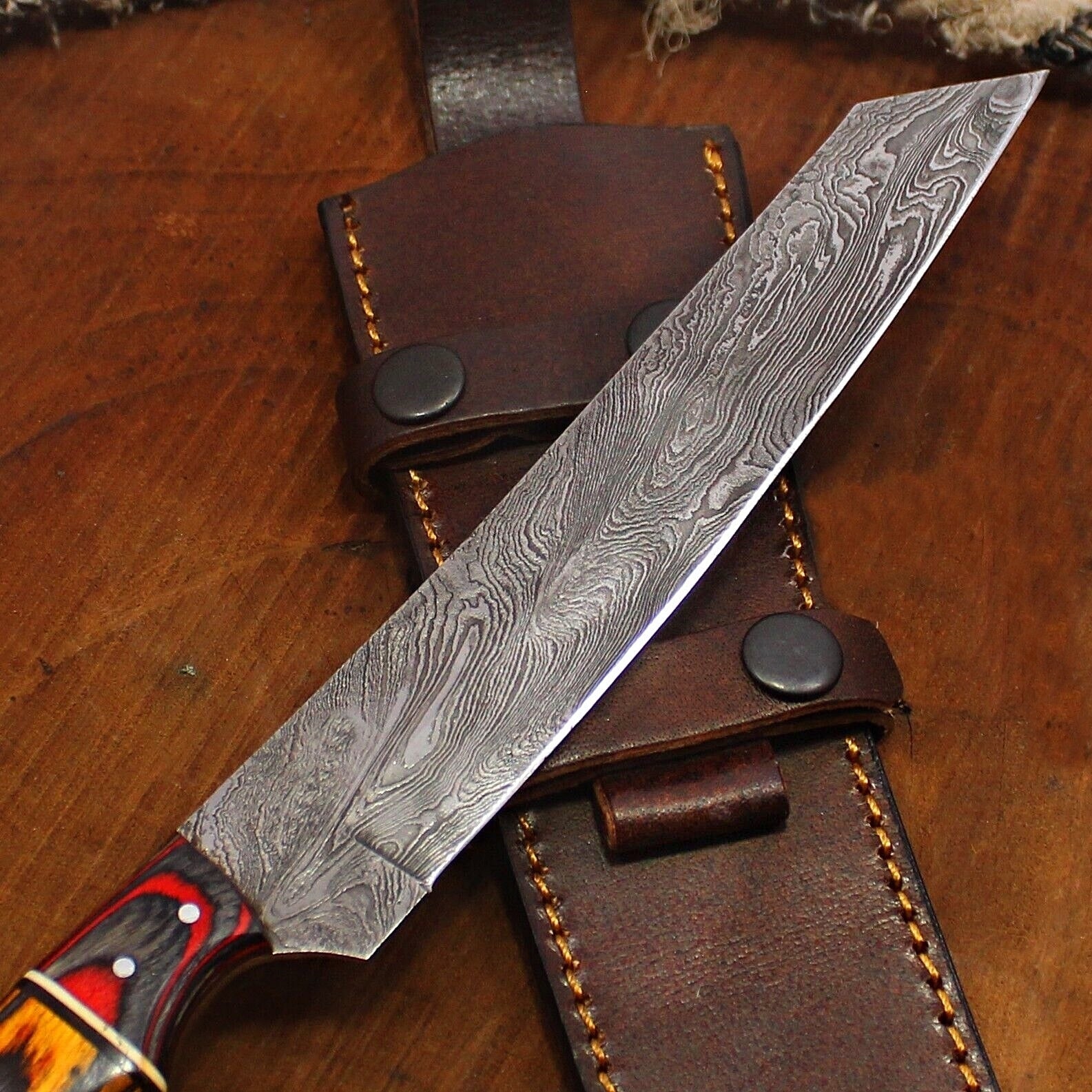 Handmade Brisket Knife Damascus Steel knife Cutting Sharp Edge Knife Wedding Birthday Holiday Thanksgiving Christmas Gift