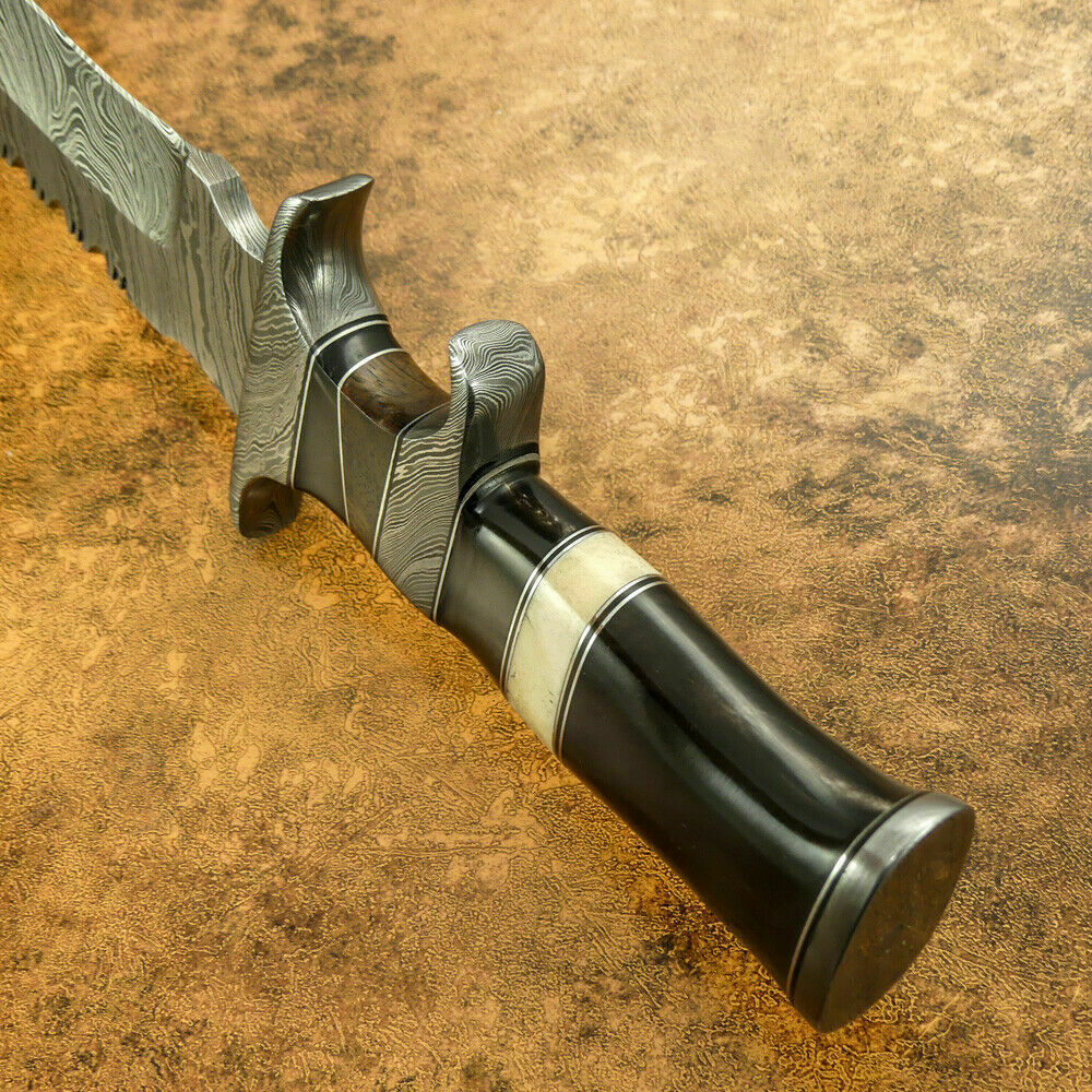 15" Handmade Bowie Knife, Damascus Steel Bowie Knife, Damascus Steel Hunting knife, birthday gift, gift for him, wedding gift, anniversary gift, Thanksgiving gift, valentine Gift