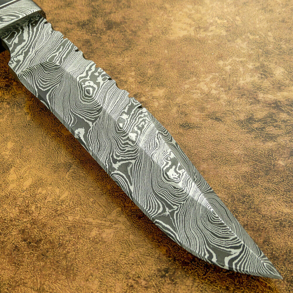 15" Handmade Bowie Knife, Damascus Steel Bowie Knife, Damascus Steel Hunting knife, birthday gift, gift for him, wedding gift, anniversary gift, Thanksgiving gift, valentine Gift