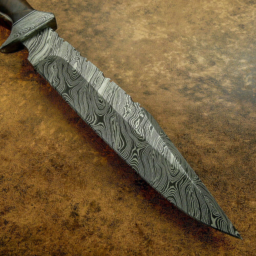 17" Handmade Bowie Knife, Damascus Steel Bowie Knife, Damascus Steel Hunting knife, birthday gift, gift for him, wedding gift, anniversary gift, Thanksgiving gift, valentine Gift